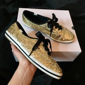Gold glitter Kate Spade Keds